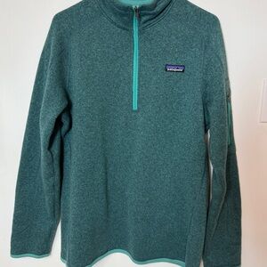 Patagonia Better Sweater Pullover Women’s XL Teal Fleece Quarter Zip